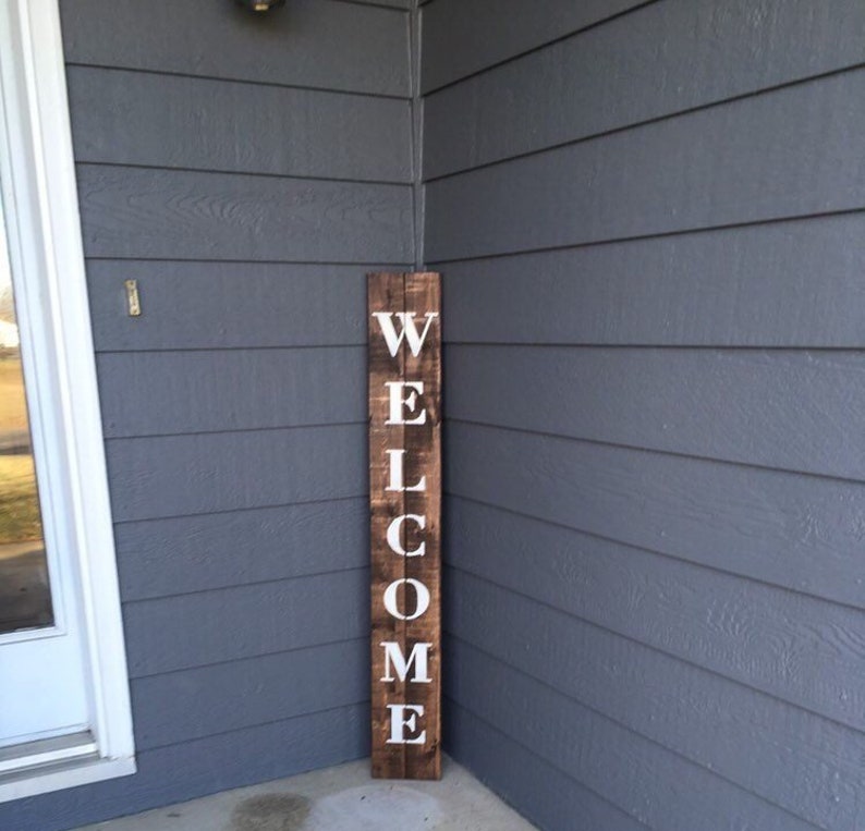 Welcome Sign, Front Door Welcome Sign, Welcome Sign Front Porch, Welcome Sign Front Door, Wood Welcome Sign, Rustic Wood Welcome Sign image 2