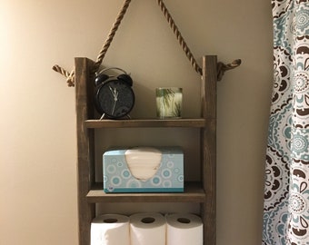 Bathroom Shelf, Bathroom Organizer, Bathroom Storage, Above Toilet Shelf, Towel Holder, Rope Shelf