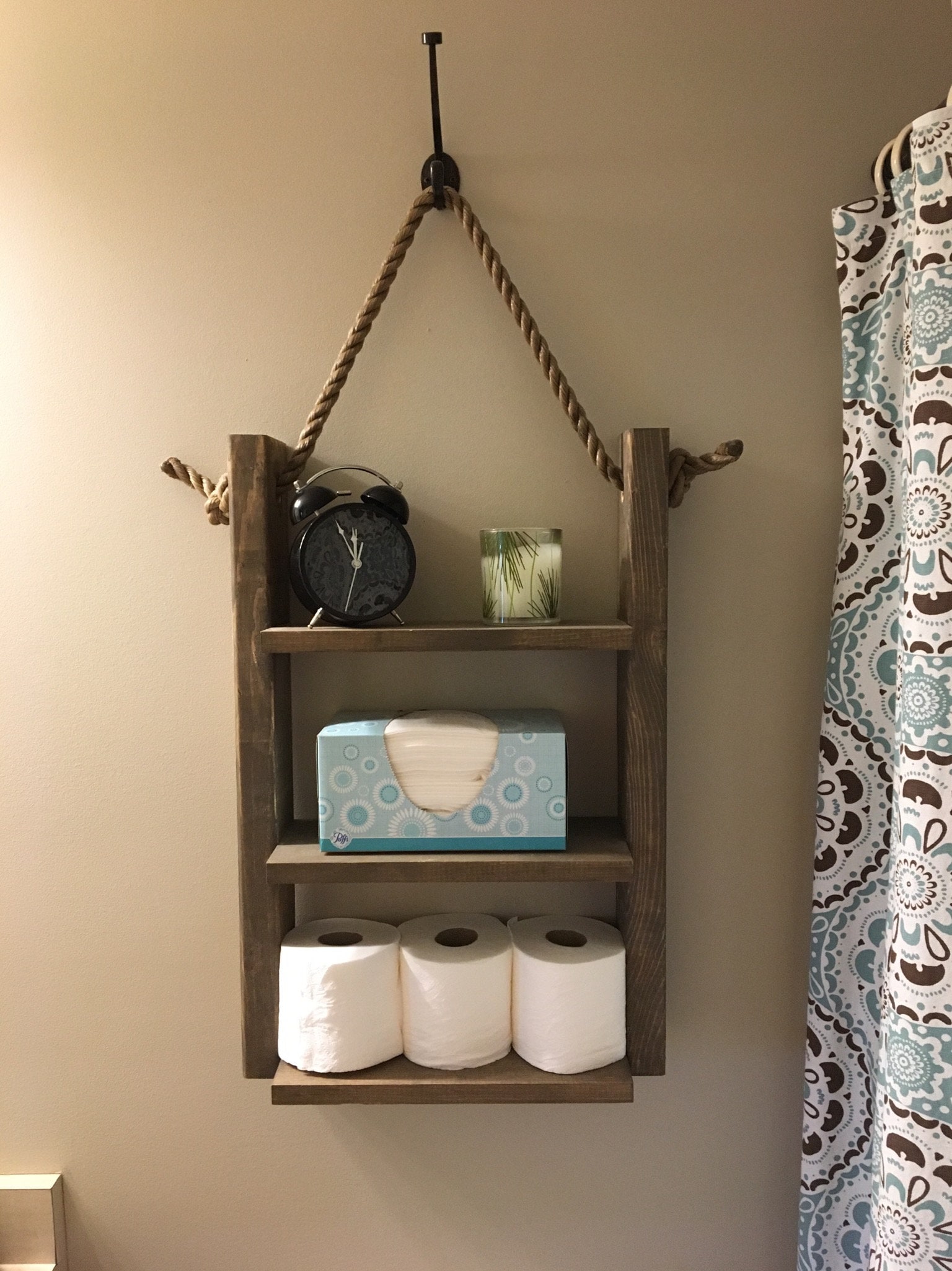 Bathroom Storage Shelf Organizer with Bronze Towel Hooks -  Nederland   Diy bathroom storage, Bathroom organization diy, Bathroom storage shelves