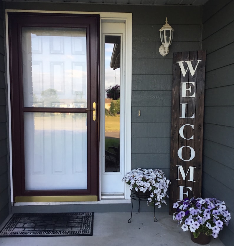 Oversized Front Door Patio Rustic Welcome Image 0