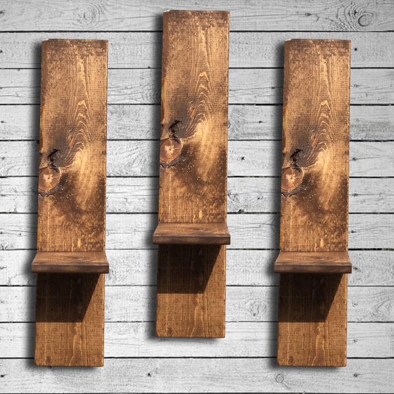 Wall Sconce Wooden Candle Holder Candle Holders Wall Shelf Etsy