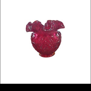 Fenton Ruby Red Ruffled Vase