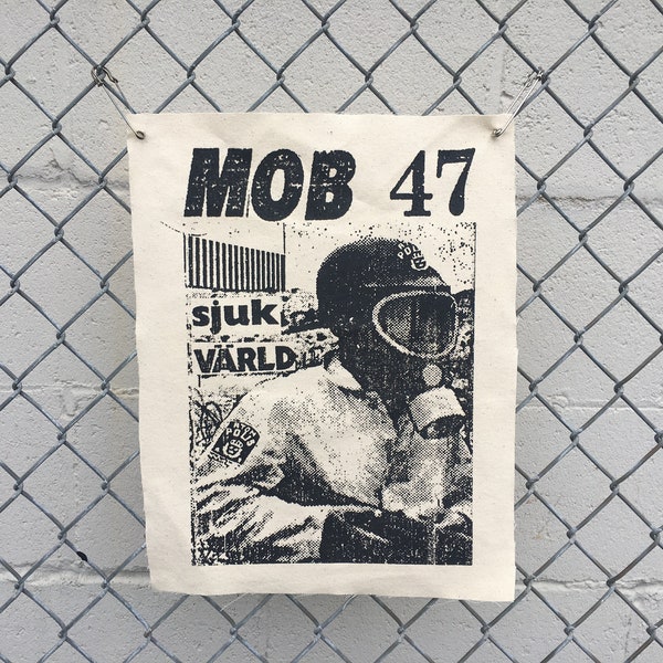 Mob 47 Back Patch Sjuk Värld Natural Canvas