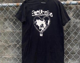 Sid & Nancy T-Shirt Dress Padlock Chain Necklace Heart