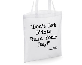 Tote Bag Large Cotton Tote – Funny Slogan Tote Fabric Shoulder Bag Shopping Tote – Custom Tote Bag Reusable Shopping Bag Market Grocery Bag