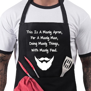 Bang Tidy Clothing Grappige BBQ-schort Schorten Kookcadeaus voor mannen 100% katoen 2 zakken - mannelijke schort