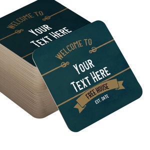 Sottobicchieri da birra personalizzati, sottobicchieri da bar in cartone, insegne personalizzate, accessori personalizzati, carta regalo, souvenir da pub, Man Cave
