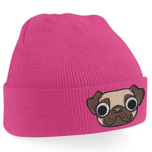 Bonnet carlin mignon - cadeau chapeau pour amoureux des chiens pour elle lui - chapeau d'hiver brodé pour femme