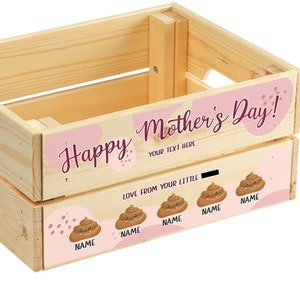 Gepersonaliseerde verzorgingspakket opberger cadeau voor Moederdag, verwenpakketkrat voor moeder, mama van kinderen zoon dochter, grappig verjaardagscadeau voor vrouw