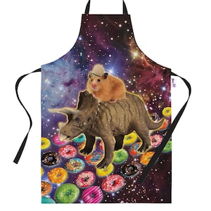 Funny Baking Apron – Cooking Chef Gift For Men – Women's Baking Gift Full BBQ Grilling Kitchen Apron Space Hamster