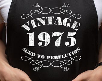 50th birthday gift for men Dad - 1975 Milestone Birthday BBQ Apron – fathers day grandfather – husband baking gift for Dad Uncle Grandad