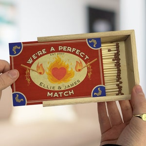 Valentijnscadeau voor hem Haar Gepersonaliseerde stellen Grote luciferdoos perfecte match cadeau voor vriend vriendin vrouw of echtgenoot Aangepaste wedstrijden