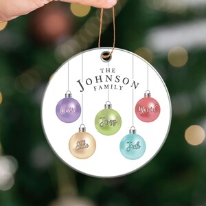 Personalised Christmas Bauble -First Family Ornaments Tree Decoration - Xmas lights Gifts for 2024 Decor