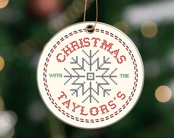 Personalised Family Name Christmas Bauble -First Family Christmas Ornaments Tree Decoration - Xmas Gifts for 2022 Decor - Snowflake