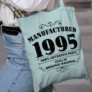 Bolsa de mano para el 30.° cumpleaños: bolsa de algodón vintage fabricada en 1995: regalo para el 30.° cumpleaños de una mujer: regalo para el 30.° cumpleaños de una mujer