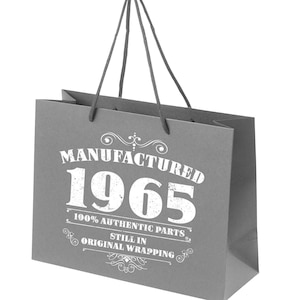 60th Birthday Gift Bags for Mum Dad Brother Sister Grandma Grandad 1965 Small, Large - Gift Bag For Her Or Him Auntie Uncle