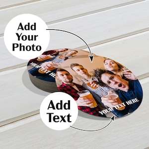Gepersonaliseerde foto Feestonderzetter Drinkmatten Karton Rond Hem Haar Tafeldecoraties Cadeau Feestartikelen