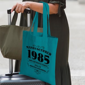 Geburtstag Tragetasche 40 Jahre - Geboren 1985 Vintage Baumwolltasche - Geschenk 40 Geburtstag für Frau - Geschenk 40 Geburtstag für Sie
