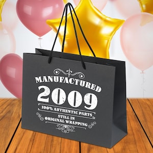 Borse regalo di lusso per il 16° compleanno di una ragazza 2009 - Nero, bianco e grigio, piccole, medie o grandi - Borsa regalo per sorella, figlia, figlio, fratello, lei o lui