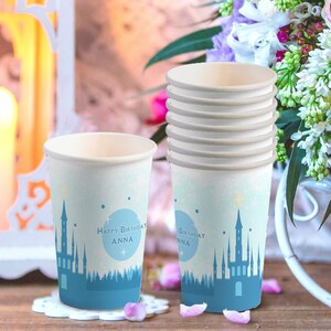 12 bicchieri di carta personalizzati a tema principessa per feste di compleanno, articoli per feste, bicchieri usa e getta per feste di compleanno per bambine