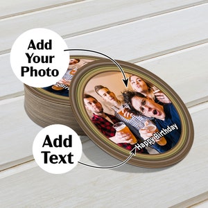 Personalised Photo Party Beer Drink Mats Packs of 12 24 48 96 192 288 Cardboard Round Drink Mat Him Her Table Decorations Gift Party Favours