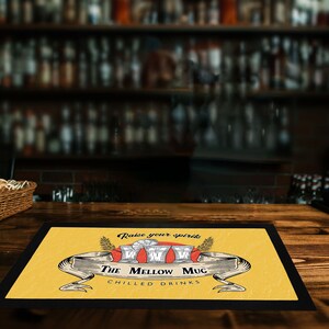 Personalised Bar Runner Mat, Father’s Day Man Cave Bar Accessories Gift For Men Beer Lovers, Raise Your Spirits