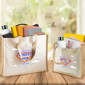 Muttertag Jute Tasche für Mama, Mama, Stiefmutter - Große Einkaufstasche - Super Mama Superheld Mama Geschenk von Sohn Tochter, erster Muttertag