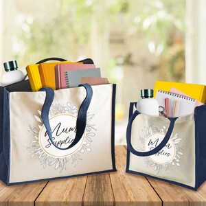 Muttertags-Luxus-Jute-Einkaufstasche für Mutter, Nanna, Mama - verschiedene Größen und Farben - hübsche Blumenmutter-Versorgungstasche für das Leben