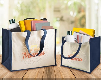 Muttertagsgeschenk Jutebeutel für Mama, Nanna, Mama, Oma - Große Shopper-Einkaufstasche für den Muttertag