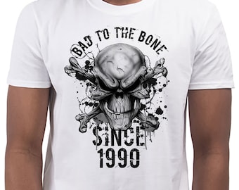 long sleeve t-shirt for men bad to the bone cradle to the grave biker tee