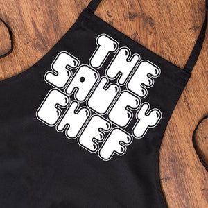 Funny BBQ Apron Grilling Gift - Fathers Day Grilling Gift - BBQ The Saucy Chef - Barbecue Grill Gift For Men