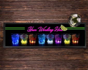 Its Always prosecco oclock design Bar Runner great gift idea home bar shop cocktail party advertising tool bar mat