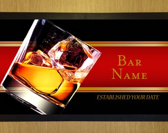 Customised Bar Runner Any Logo Black Bar Towel Runner Pub Mat Beer Cocktail Ebay