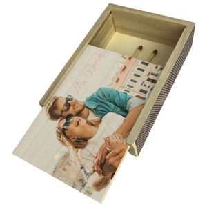 Scatola di fiammiferi personalizzata - Scatola di legno con foto personalizzata - Regalo di San Valentino per lui - Matrimonio e fidanzamento