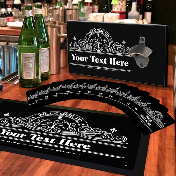 Personalised Any Name Bar Runner Sign Coaster Garden Plaque Gift Bar Pub 72 