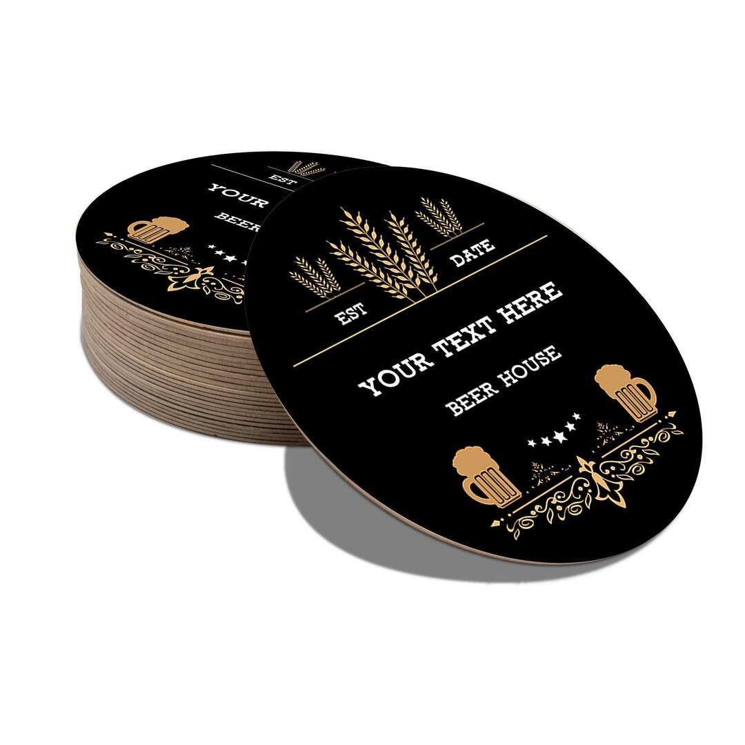 Personalised Beer Mats, Round Cardboard Beermat, Custom Coasters Paper ...