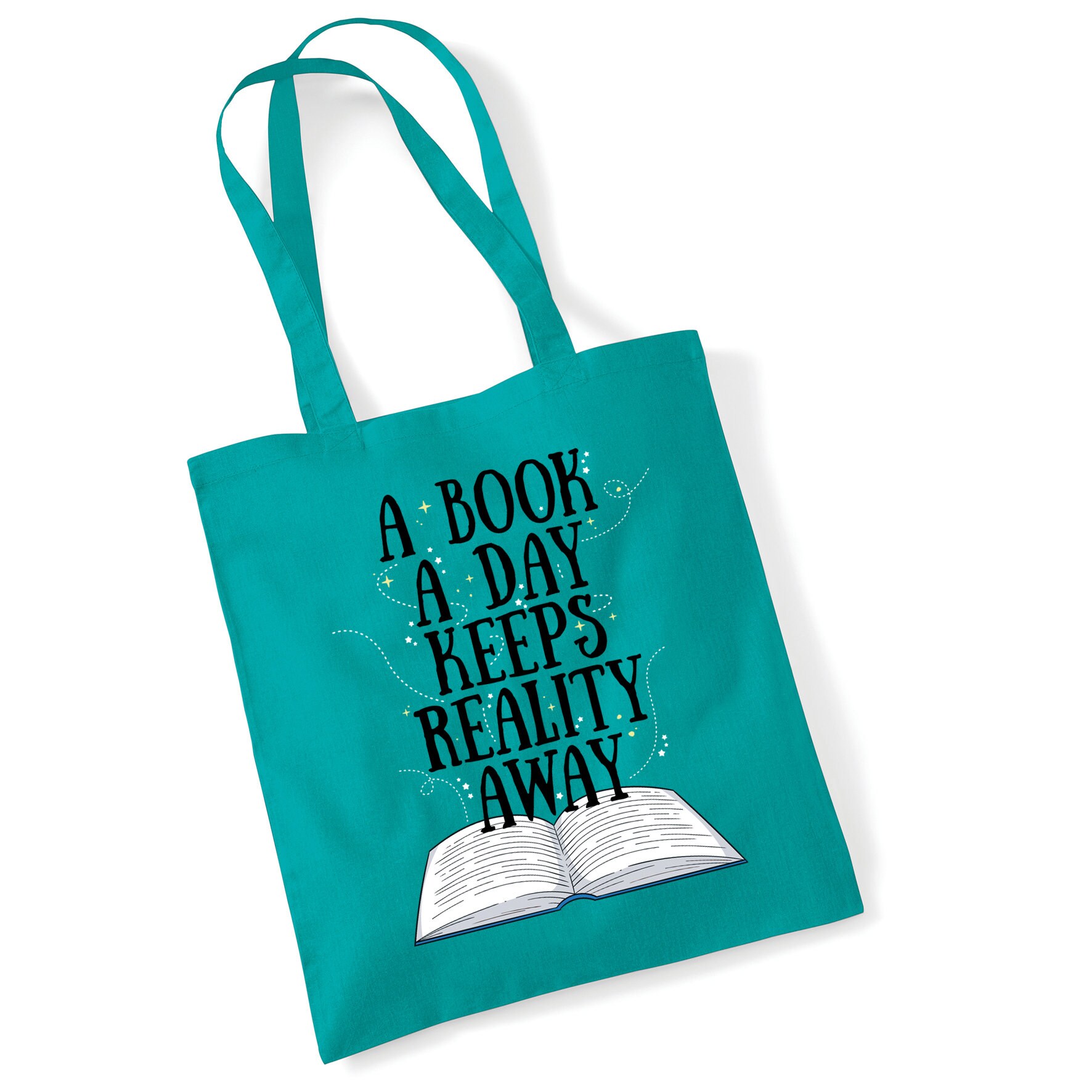 Cute Tote Bag Large Cotton Tote Book A Day Fabric Shoulder Etsy