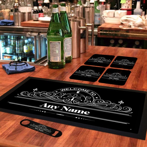 Bar Mat Printing Personalised Neon Cocktail Bar Mat / Bar Runner - Custom Text For Home Pub, Party, Or Special Occasion Personalised Bar Runner - Foto 8