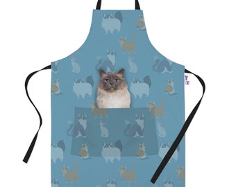 Birman Gifts for Cat Lovers Owners - Cooking Baking Aprons - Kitchen Apron Gift for Women Men Bakers and Cooks