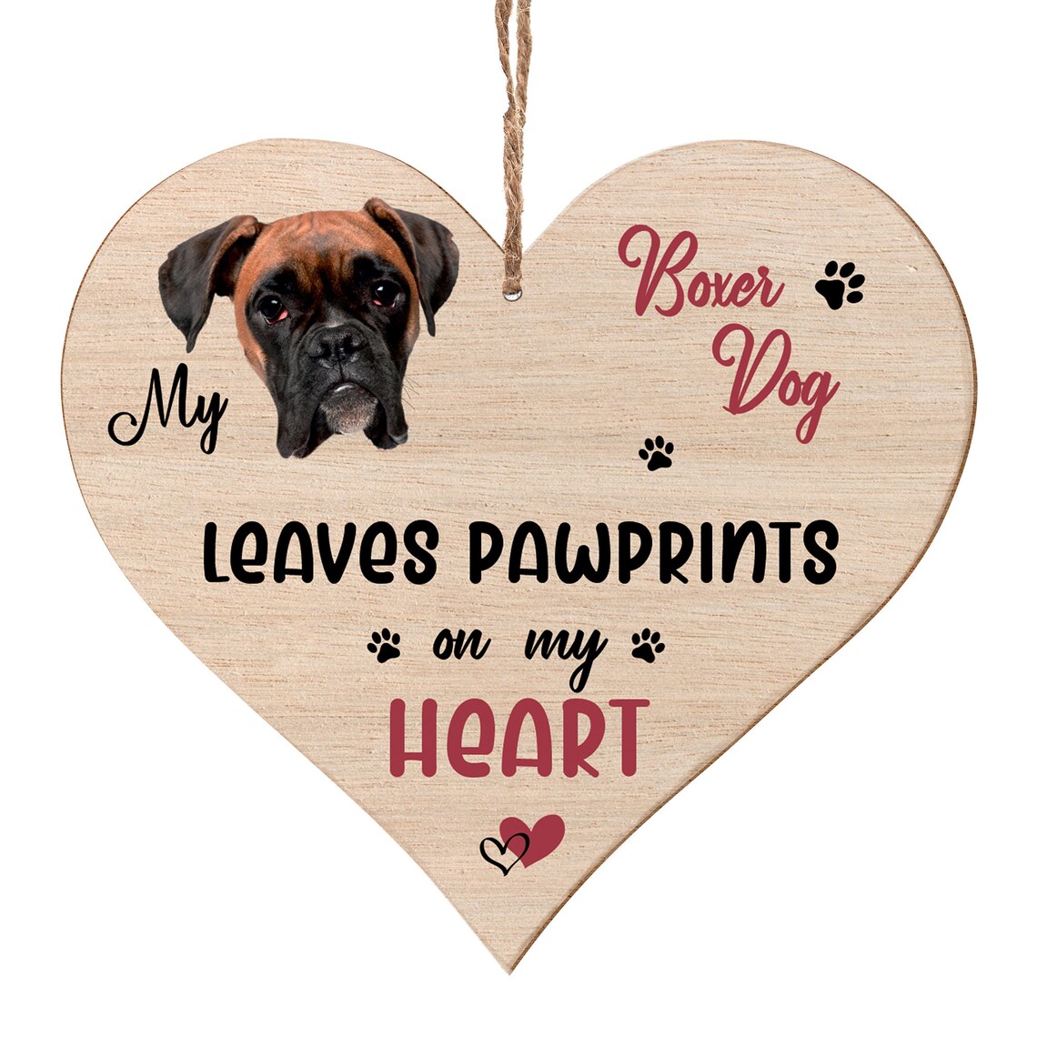 Boxer Dog Gifts for Dog Lovers Owners Wooden Hanging Heart Etsy