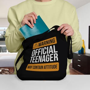 13.Geburtstagsgeschenk Tragetasche, Mädchen lustige Warnung offizielle Teenager Geschenk 13 14 15 Jahre alte Tochter Schwester, Baumwolle Schulter Schule PE Tasche