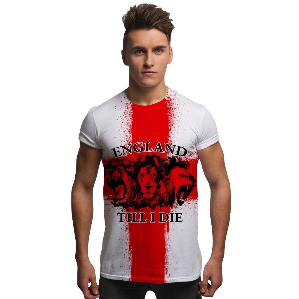 Image of st Georges Day T Shirt – George "England Till I Die' Mens England British Gifts For Men Patriotic Flag
