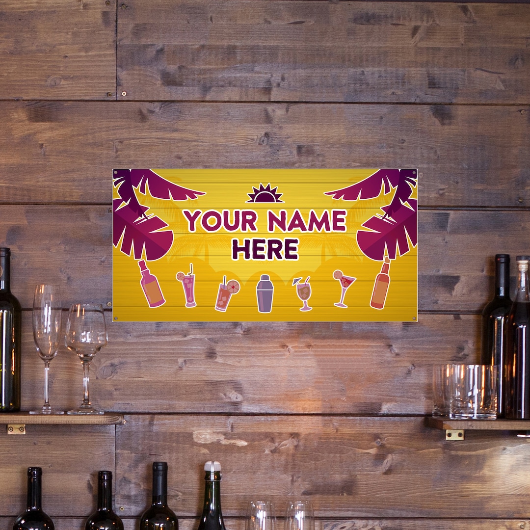 Personalised Bar Sign for Home Bar Gifts Metal Signs Tin Plaques for