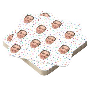 Sous-bocks personnalisés avec photo grosse tête, sous-bocks d'anniversaire personnalisés, décorations de table de mariage, cadeaux, enterrement de vie de jeune fille, cadeau de fête des pères
