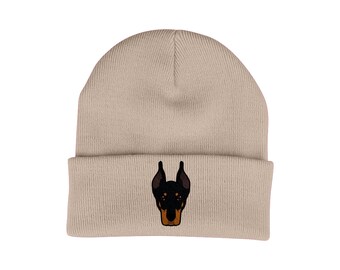 Doberman Beanie Hat Dog Lovers Gifts for Women Winter Hats for Women Knitted Wooly Ladies Hats Embroidered Etsy Canada