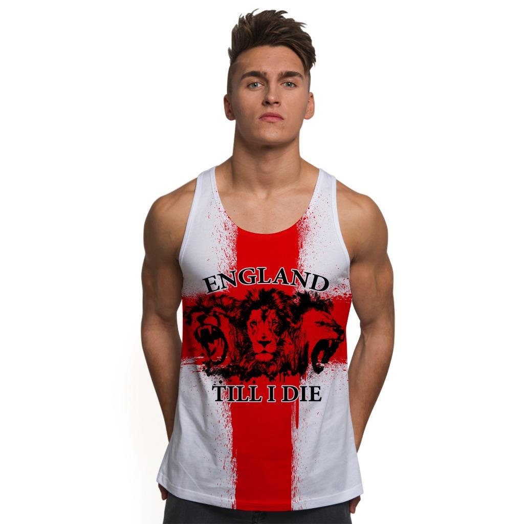 Image of st Georges Day Mens Tank Top – George "England Till I Die' Vest England British Gifts For Men Patriotic Flag