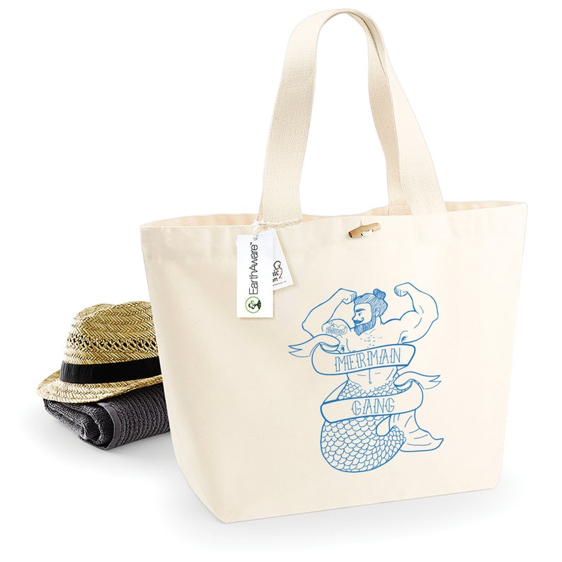 Organic Cotton Tote \u2013 Monogram Weekender Tote Bag \u2013 Fabric Shopping Travel Bag Large Canvas Tote Bag \u2013 Shoulder Beach Bag
