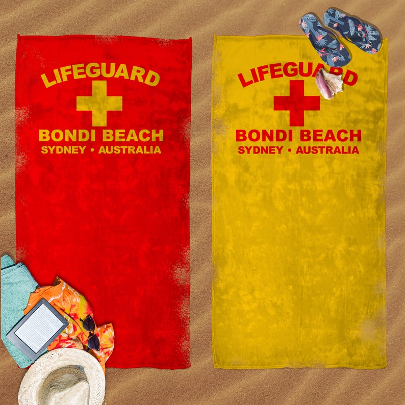 Lifeguard Bondi Beach Towel Coast Guard Australia Holiday Etsy