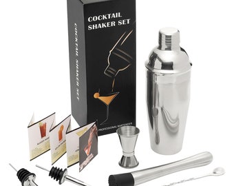 Cocktail Making Set - Cocktail Shaker Set 6 Pcs - Bartender Kit Bar Tool Set - Perfect Party Gift