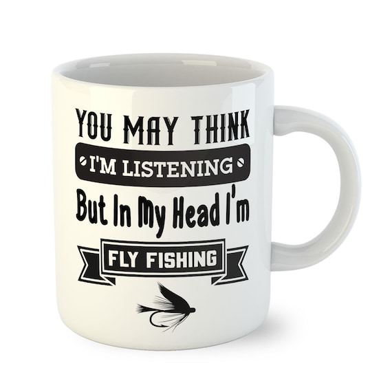 Fishing Gifts for Men Funny Fishing Mug Tea Coffee Mug Presents for  Fisherman Fathers Day Birthday Gifts for Him in My Head 